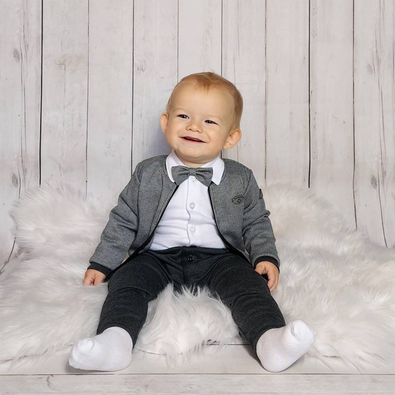 Miłosz chłopięcy komplet katana + spodnie Bambarillo szary