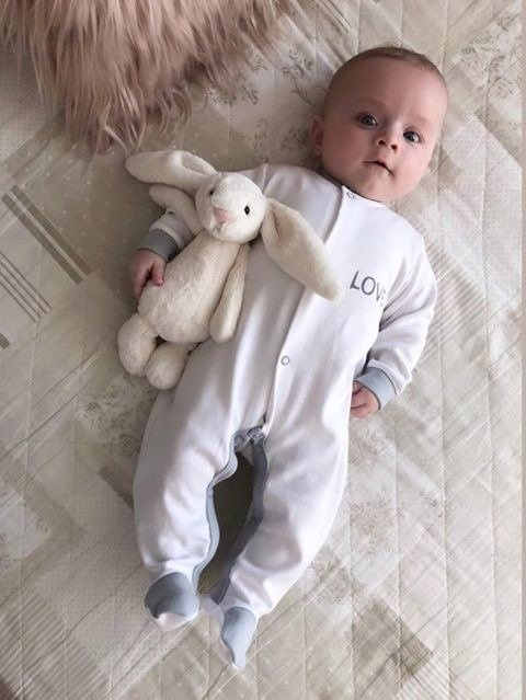 Pajac bawełniany "LOVE" Terjan - biały