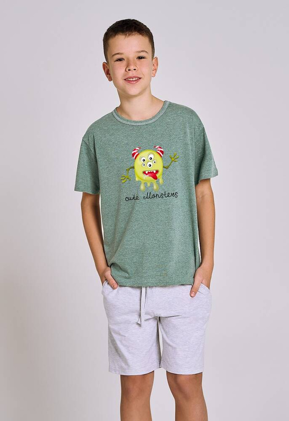 3202, 3203 Kieran piżama chłopięca Taro -zielony