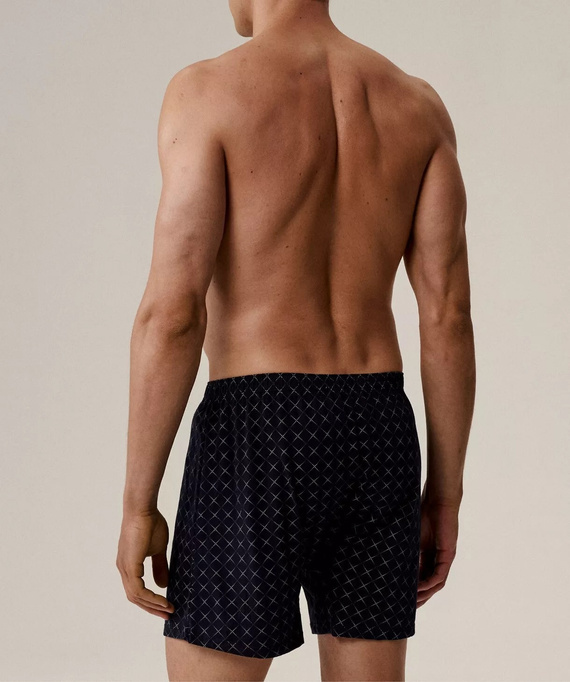 Bokserki męskie Atlantic 2MBX-077 bawełna granatowy-zielony– luźny krój, 2-pak