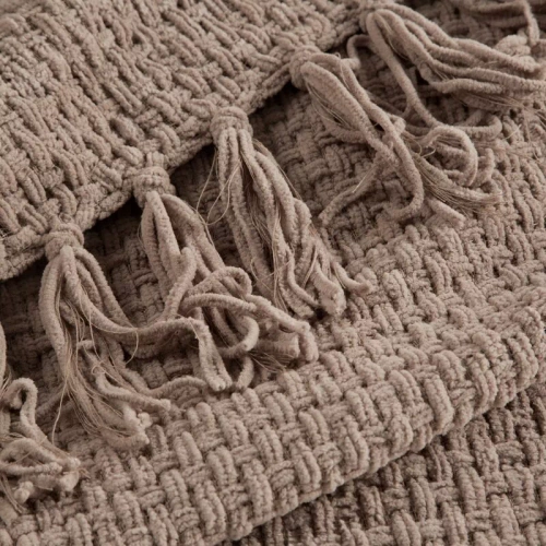 Suzi Koc narzuta tkana z frędzlami Eurofirany beżowy