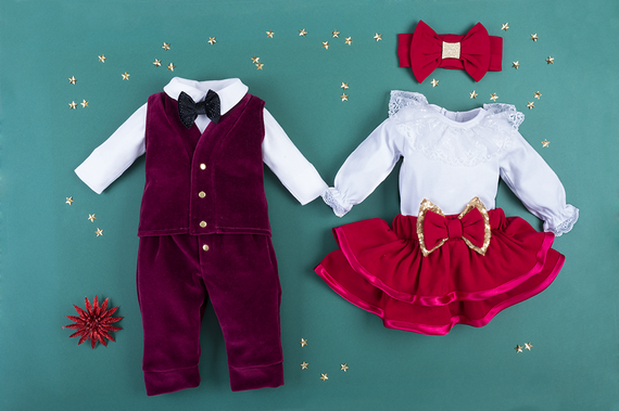 410W Little Gentleman Spodnie welurowe Marija - bordo