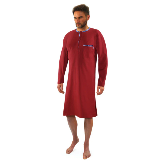 3113 Koszula męska z szlafmycą Sesto Senso bordowy 