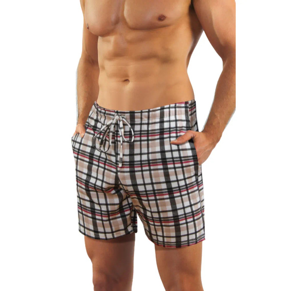 2576/53 Piżama męska krótki rękaw krótkie spodnie Sesto Senso beżowy 