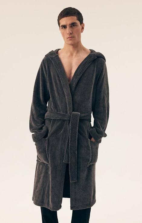 43012 Mild Szlafrok męski Henderson z kapturem – ciepły i miękki