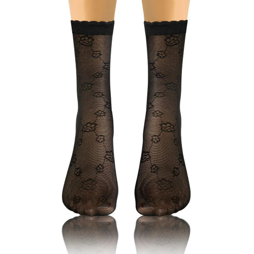 Skarpetki damskie rajstopowe Sesto Senso wzór 01 czarny 