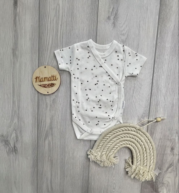 Mamatti BK16225 Body Kopertowe Niemowlęce Krótki Rękaw Gwiazdki