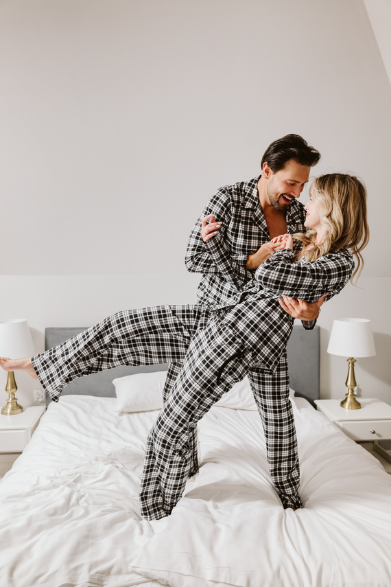 Piżama męska Klark – bawełna 100%, długi rękaw i spodnie Italian Fashion 