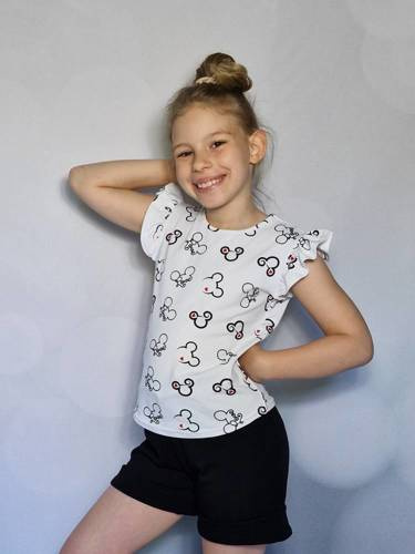 Myszki Bluzka dziecięca krótki rękaw Bambarillo biały