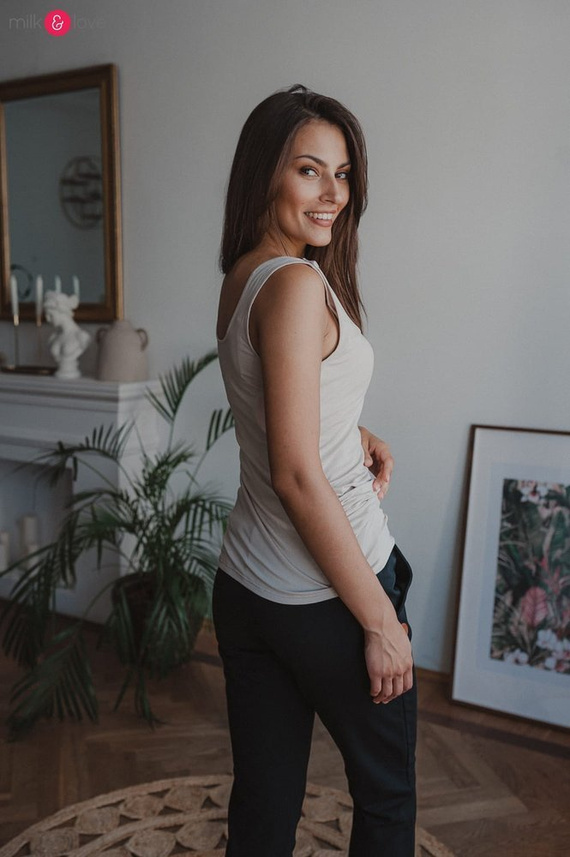 Milky Nap top ciążowy i do karmienia Milk&Love beżowy