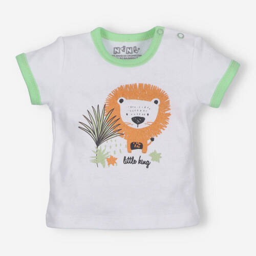 ABN-3789/ECR Lion T-shirt niemowlęcy z bawełny organicznej Nini
