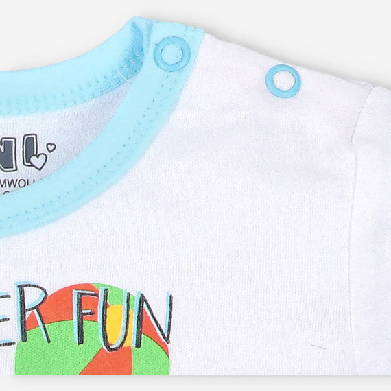 ABN-2932/BIA Summer Robots Body z bawełny organicznej Nini biały