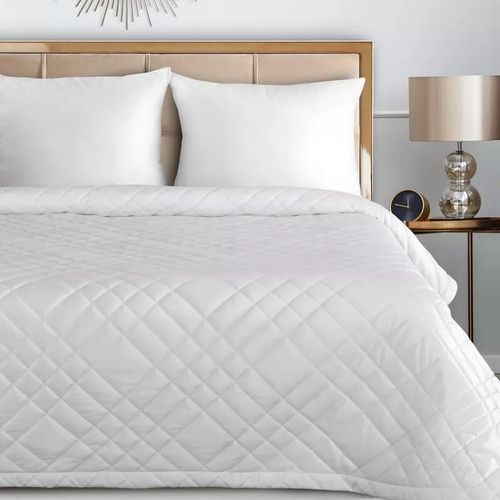 Ria 6 Narzuta welurowa   dekoracyjna na łóżko Eurofirany biały