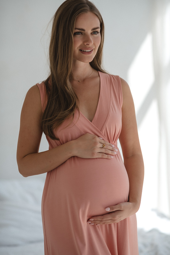 Star Light Koszula nocna ciążowa i do karmienia herbal rose Milk&Love– bambusowa wiskoza | Komfort i kobiecość