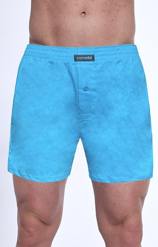 945/09 Bokserki męskie Cornette – 3-pak bawełniany, turkus/granat/kratka