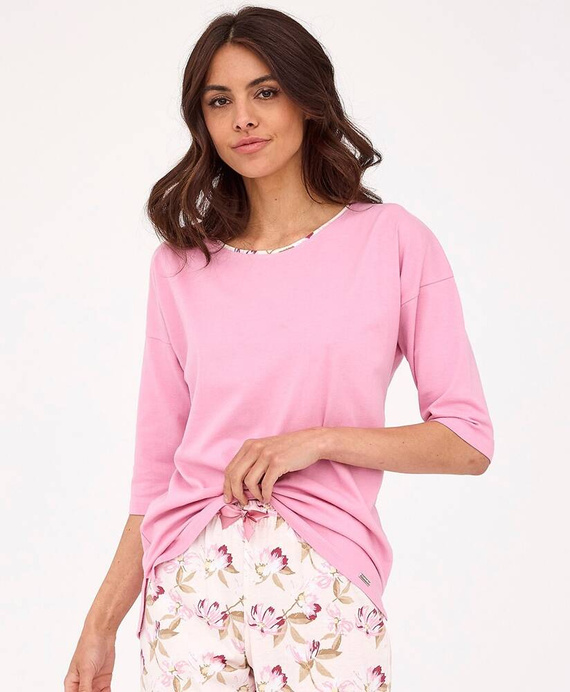 792/416 Ivette Piżama damska 3/4 Cornette różowy