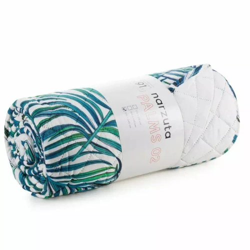 Palms 2 narzuta dekoracyjna liście Design91 turkusowy