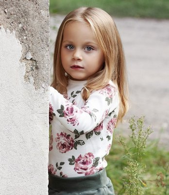 03218DR "ROSES" Body z długim rękawem Makoma druk