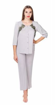 84118 Piżama dwuczęściowa zapinana na guziki Mewa popielaty