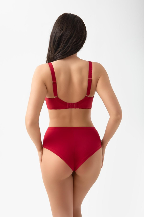 Gorsenia B024 Desire Figi Brazyliany Czerwone z Koronką i Mikrofibrą