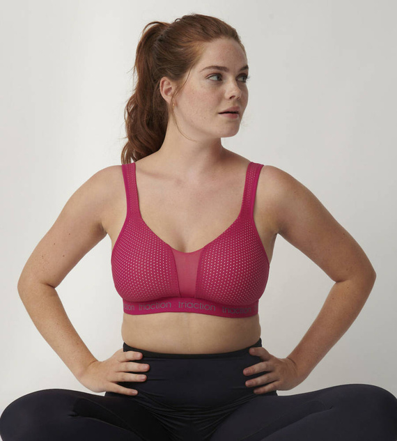 Biustonosz sportowy bez fiszbin Triaction energy lite - cerise