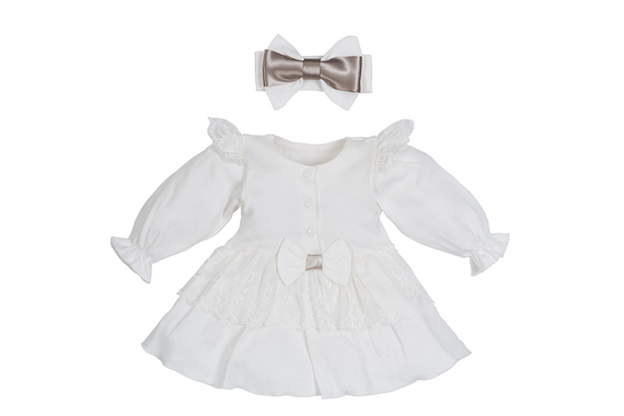 184E Bella Sukienka + opaska Marija - ecru