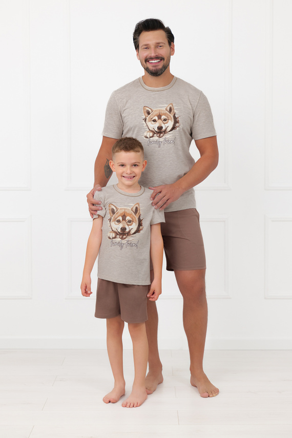 Piżama chłopięca Shiba Italian Fashion 100% bawełna szorty