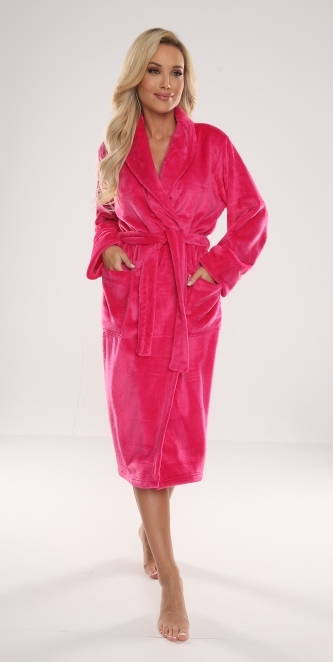 628 Abigail Długi Szlafrok damski Forex - malina 