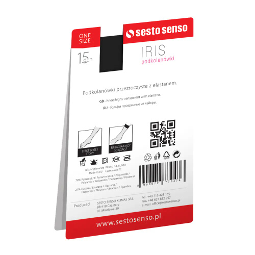 Iris Podkolanówki 15 DEN Sesto Senso naturale