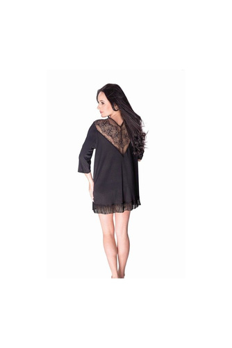 6309 Caryca Szlafrok peniuar Mewa czarny