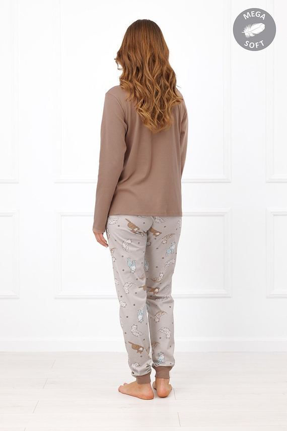 Italian Fashion Filomena Piżama damska Mega Soft długa koty kieszenie