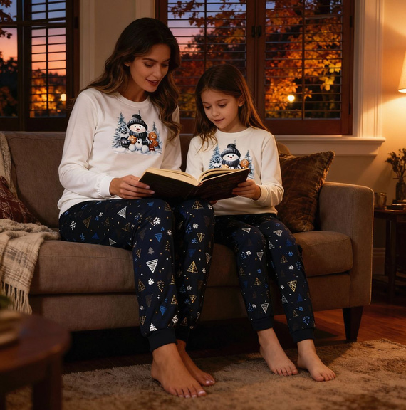 977/189 978/189 Snowy Day Cornette piżama dziewczęca bawełna, długi rękaw | Ciepła i wygodna