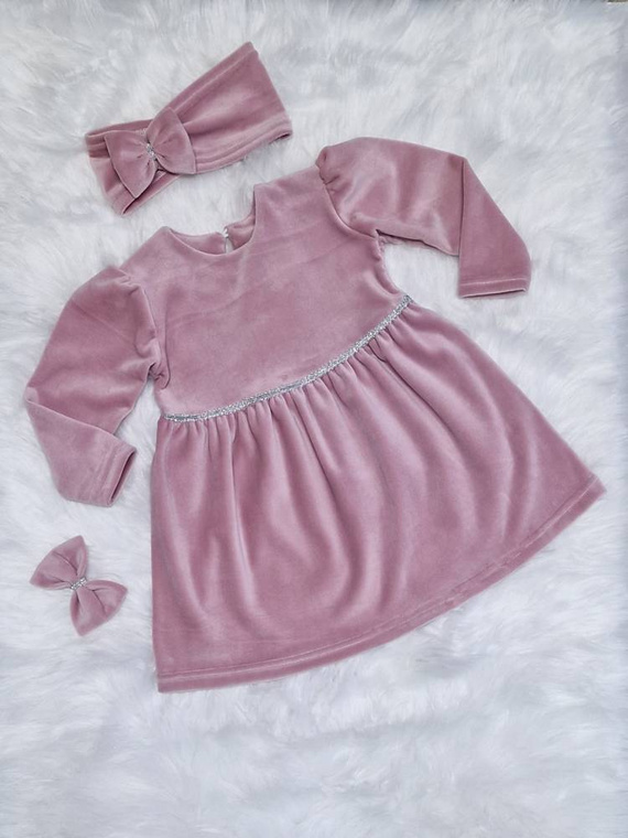 Amelka sukienka długi rękaw Bambarillo wrzos