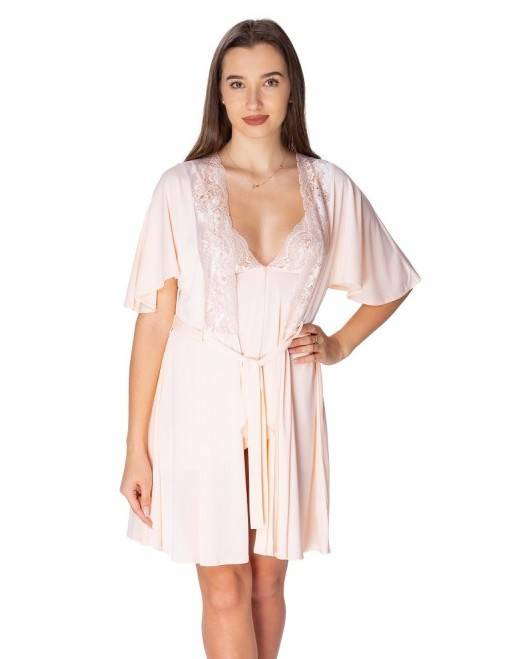 86111 Santori Szlafrok peniuar Visti łososiowy