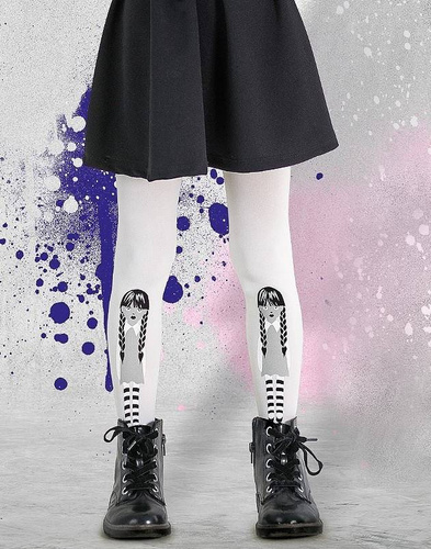 2330 black Rajstopy Dziewczęce Knittex bianco