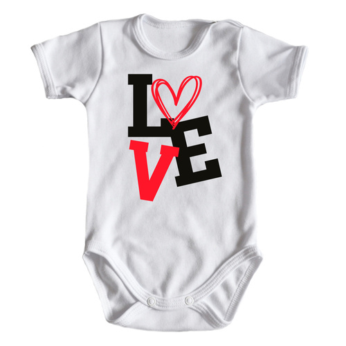 "Walentynki 2024 Love" Body krótki rękaw Moocha biały