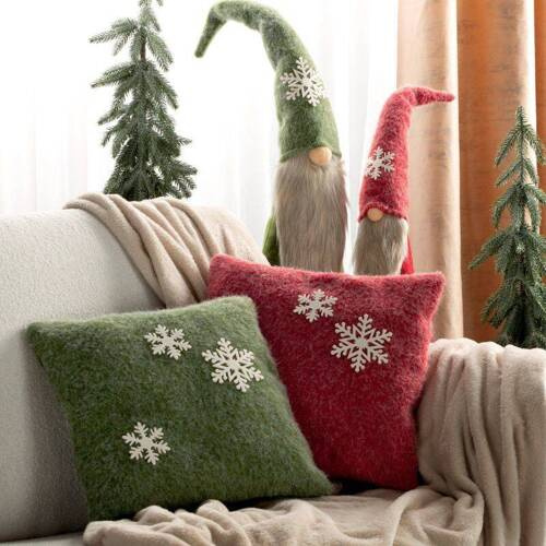 Chp 83A Poszewka świąteczna śnieżynki Eurofirany czerwony