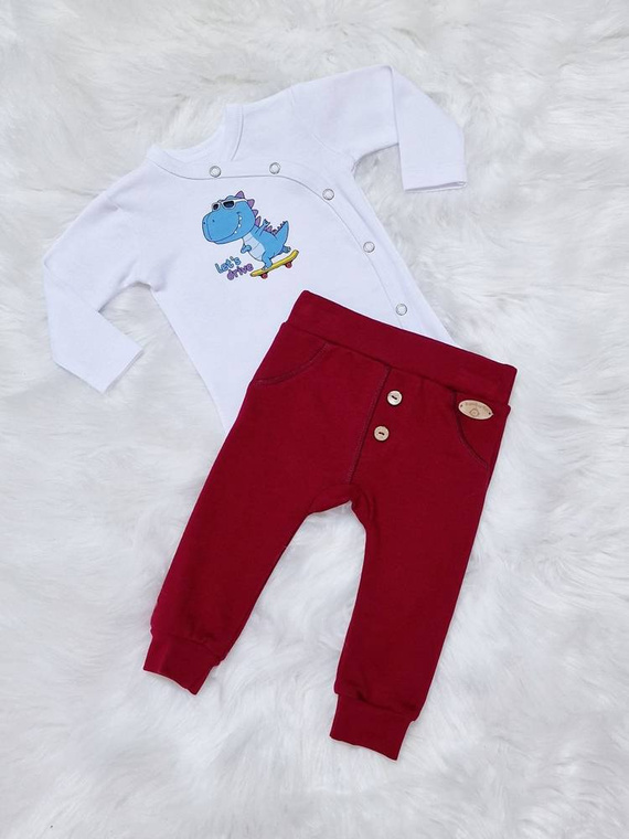 Let's Drive Body z długim rękawem kopertowe Bambarillo biały