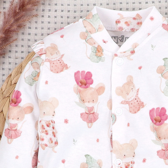 ABN-5692 Pajac niemowlęcy Małe Myszki Nini 100% bawełna organiczna Polska