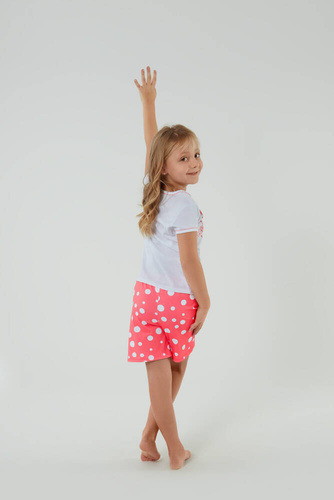 Raba Piżama dziewczęca Italian Fashion - biały/druk malinowy 