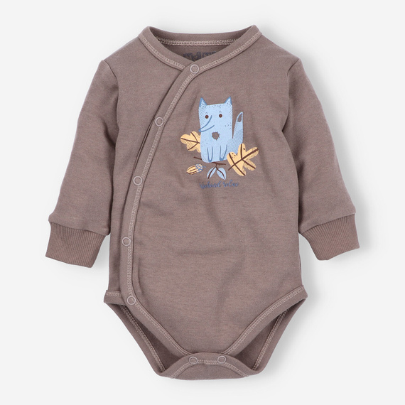 ABN-4497 Skarby Jesieni Body kopertowe z bawełny organicznej Nini brązowy