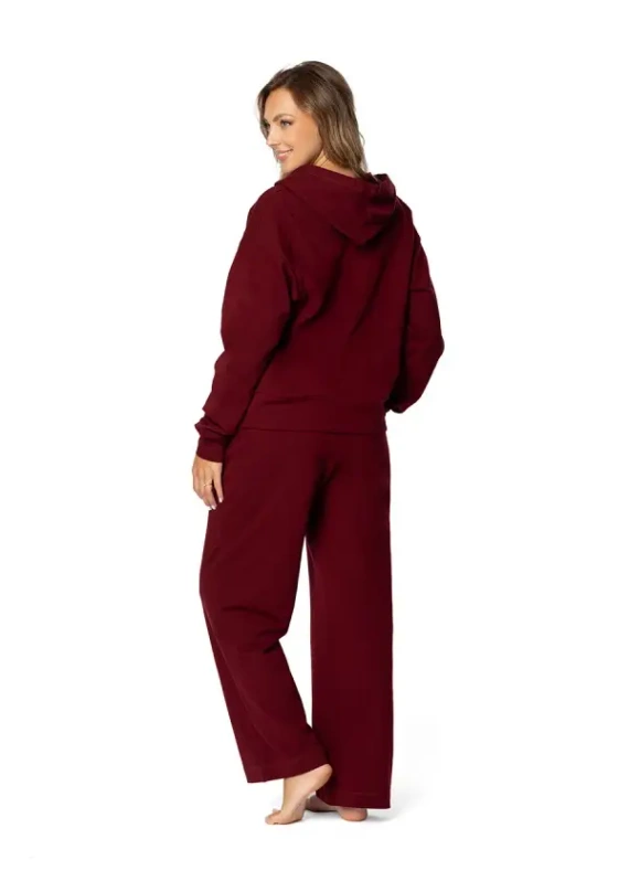 DK-K-B8 Dresowy komplet damski Dkaren - bordowy