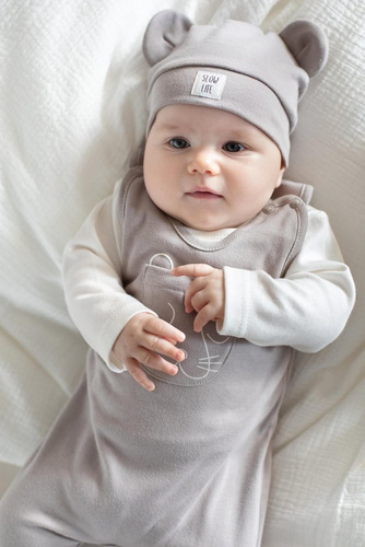 "Slow Life" Czapka niemowlęca Pinokio - beż