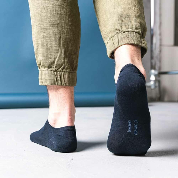 Art.094 Stopki męskie bambusowe Steven - granatowe