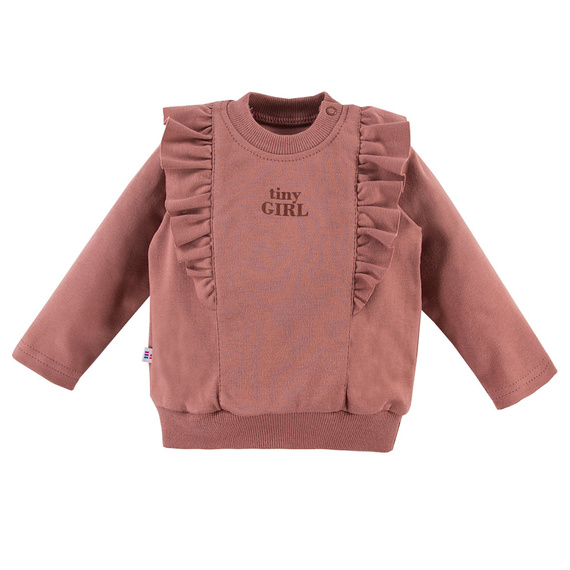 Daisy Bluza dziewczęca z falbanką Eevi - ciemny róż