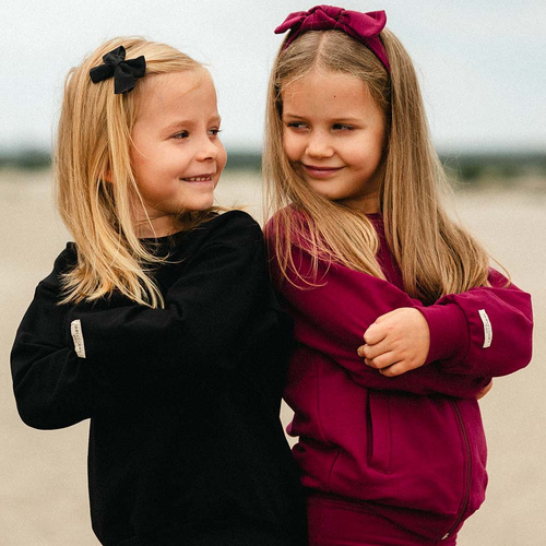 Simply Comfy Bluza dziecięca bomberka Eevi bordowa – bawełniana, lekka, bez kaptura