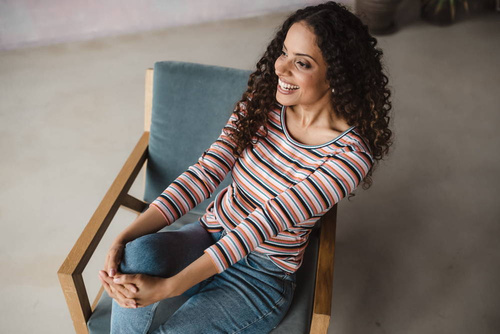 Milk Shirt Bluzka do karmienia i ciążowa Milk&Love w prążek granat