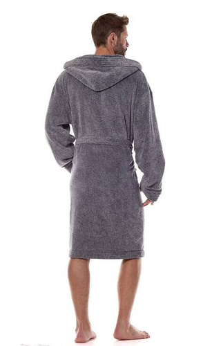 2452 Master Szlafrok Męski L&L - grafitowy