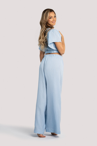 Tola komplet damski muślinowy Unikat niebieski – letnia bielizna domowa