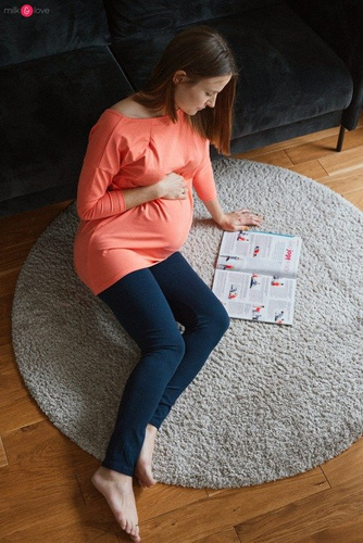 Legginsy ciążowe z wysokim pasem  Milk&Love granatowe